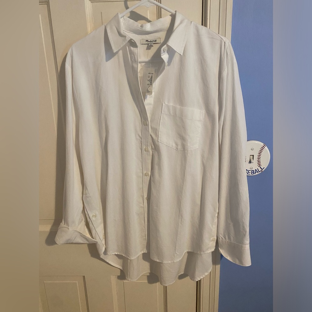 Madewell oversized Ex-Boyfriend shirt in White